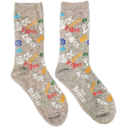 The Beatles Unisex Ankle Socks: Love Me Do (Grey)