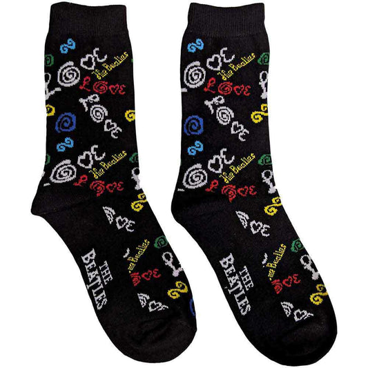 The Beatles Unisex Ankle Socks: Love (Dark Blue)