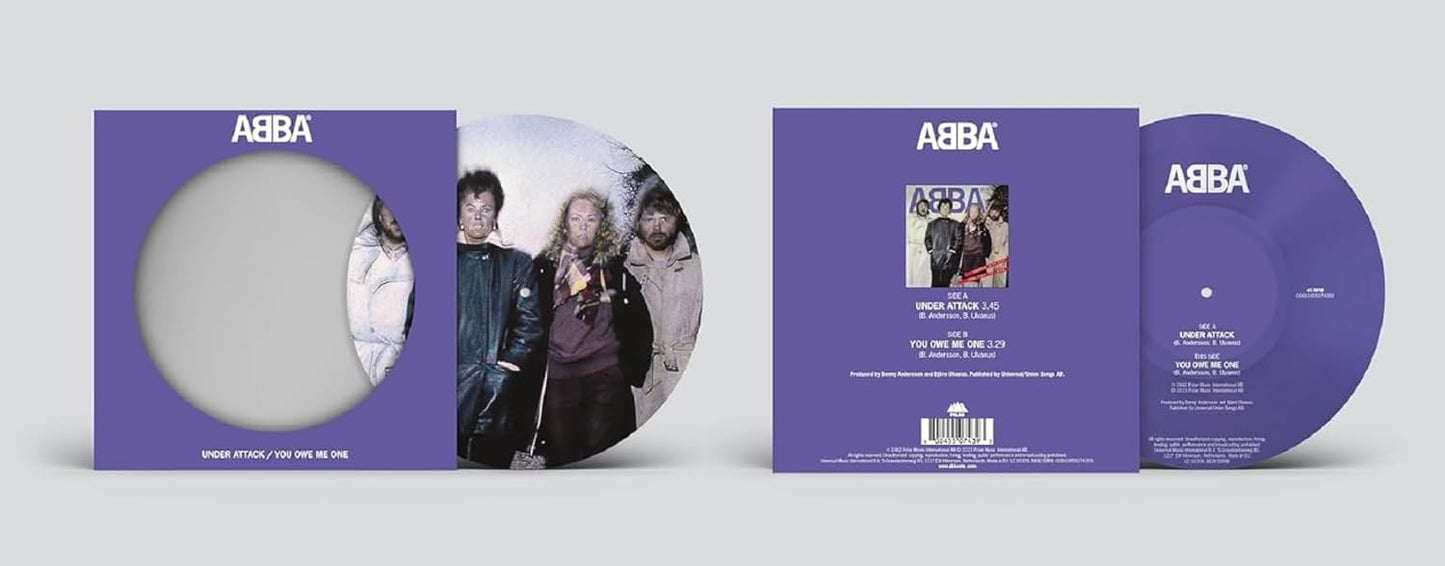 Abba - Under Attack / You Owe Me One - PICTURE DISC 7" VINYL - NEW