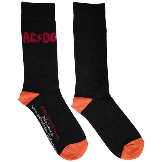 AC/DC Unisex Ankle Socks: Red Logo (Black)