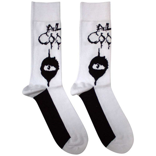 Alice Cooper Unisex Ankle Socks: Eyes (White) (UK Size 7 - 11)