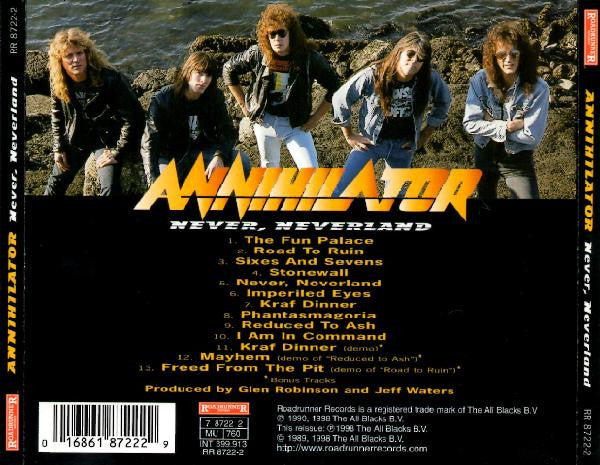 Annihilator – Never, Neverland - CD ALBUM on GOLD DISC (used)