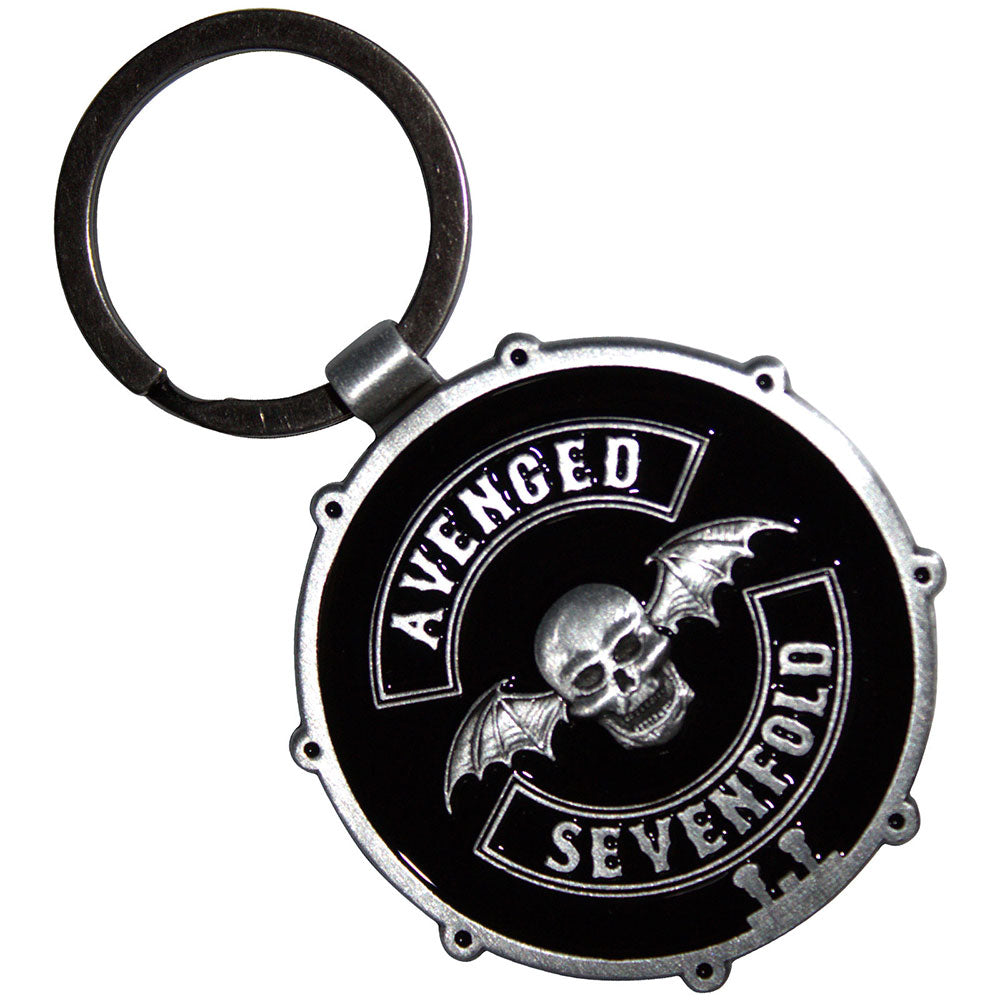 Avenged Sevenfold Keychain: Deathbat Crest Drum Double-Sided