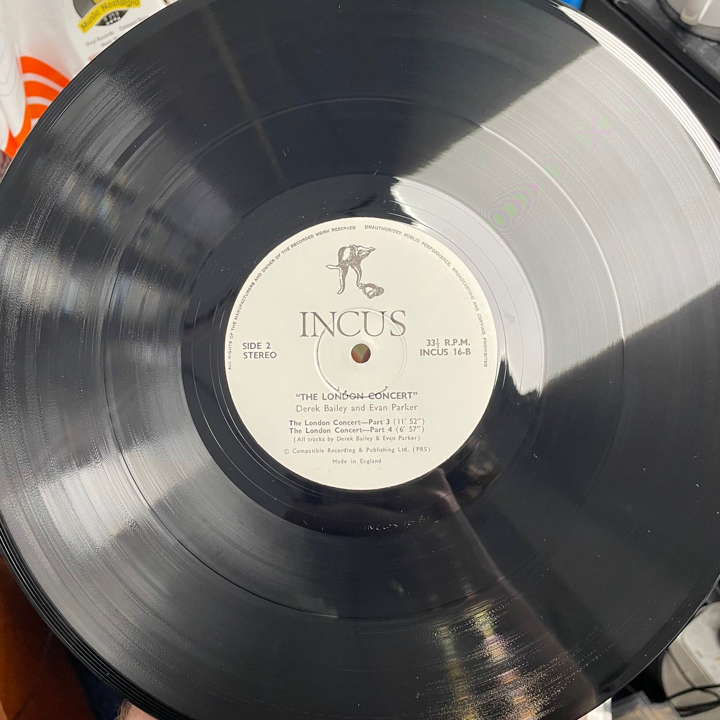 Derek Bailey / Evan Parker – The London Concert ORIGINAL VINYL LP (used)