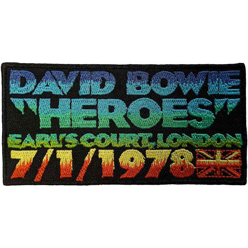 David Bowie Woven Patch: Heroes Earls Court