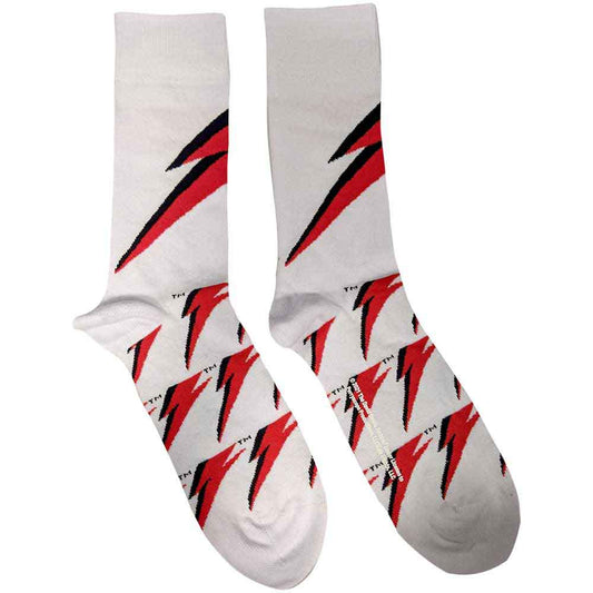 David Bowie Unisex Ankle Socks: Flash (White)