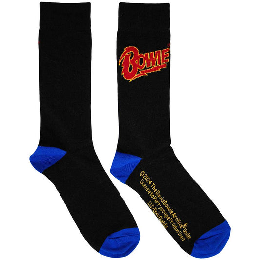 David Bowie Unisex Ankle Socks: Logo Blue Contrast (Black)