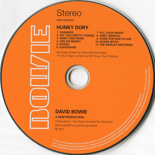David Bowie – Hunky Dory - CD ALBUM - NEW