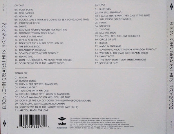 Elton John – Greatest Hits 1970 - 2002 - 3 x CD ALBUM SET