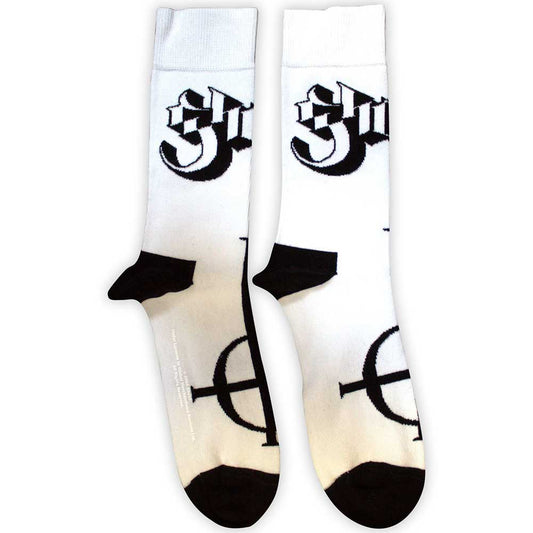 Ghost Unisex Ankle Socks: Symbol Mono (White)