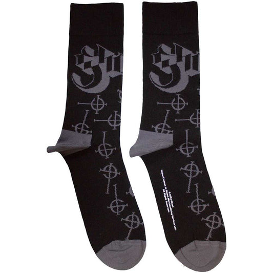Ghost Unisex Ankle Socks: Symbol Pattern (Black)