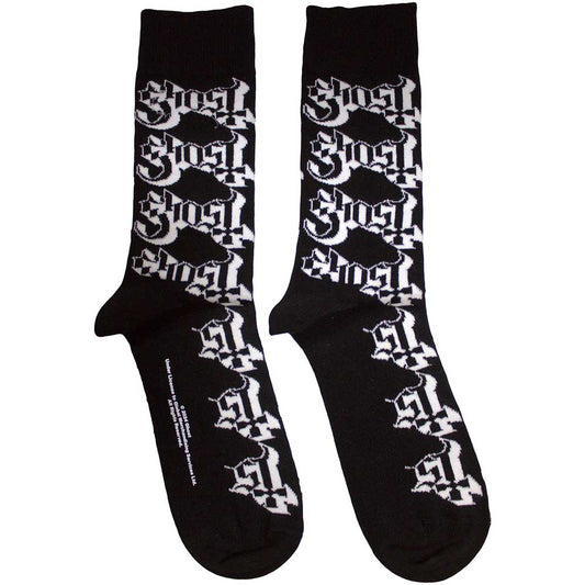 Ghost Unisex Ankle Socks: Logo Pattern (Black)