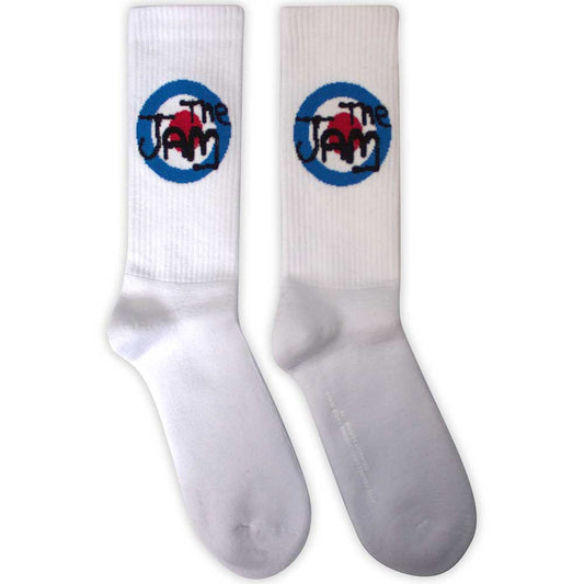 The Jam Unisex Terry Socks: Target Logo (White)