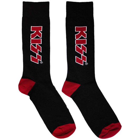 KISS Unisex Ankle Socks: Red Logo (Black)
