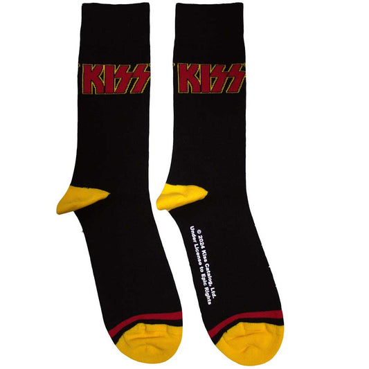 KISS Unisex Ankle Socks: Red Logo Single Stripe (Black)