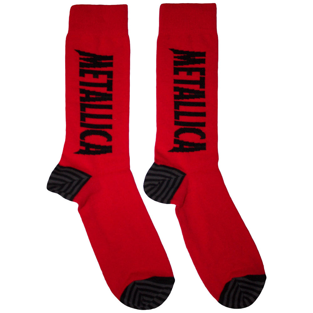 Metallica Unisex Ankle Socks: Stressed Logo (Red)