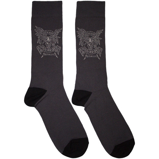 Metallica Unisex Ankle Socks: Seek & Destroy (Charcoal Grey)