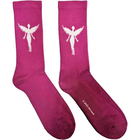 Nirvana Unisex Terry Socks: In Utero White Angel (Pink)