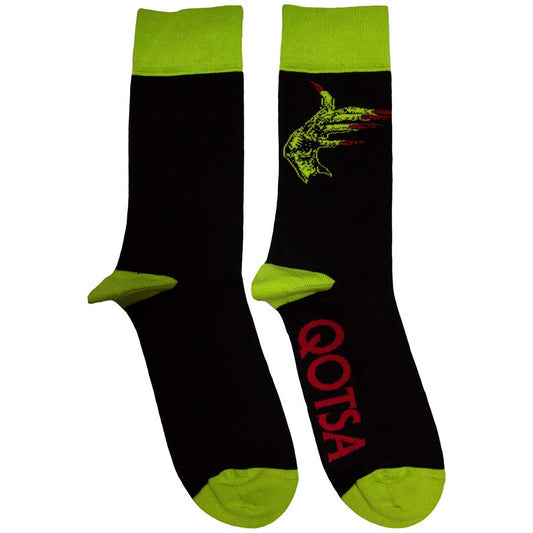 Queens Of The Stone Age Unisex Ankle Socks: Green Hands (Black)