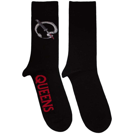 Queens Of The Stone Age Unisex Ankle Socks: Q Emblem (Black)