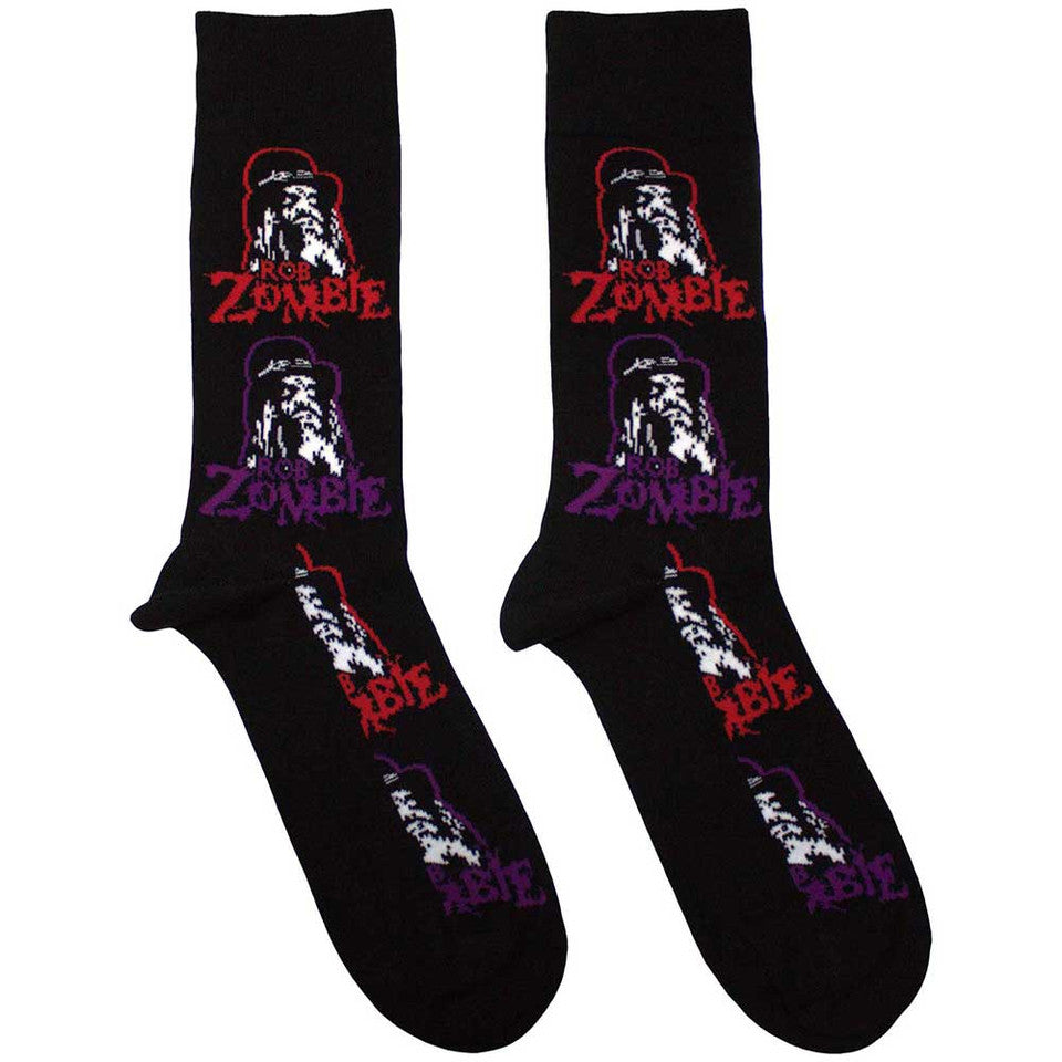 Rob Zombie Unisex Ankle Socks: Multicolour Repeats (Black) (UK Size 7 - 11)