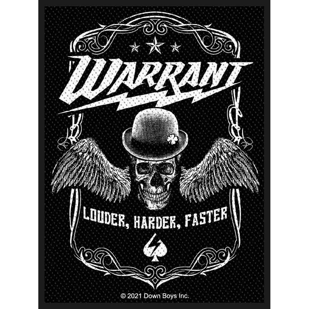 Warrant Woven Patch: Louder Harder Faster