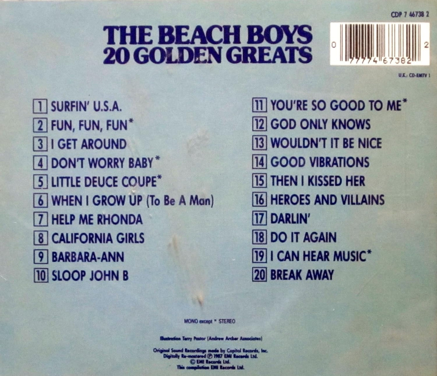 The Beach Boys – 20 Golden Greats - CD ALBUM