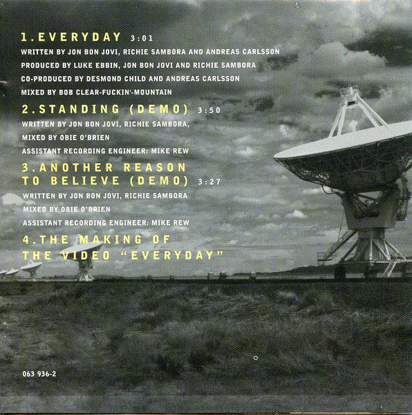 Bon Jovi - Everyday - CD SINGLE - CD 2 (Used)