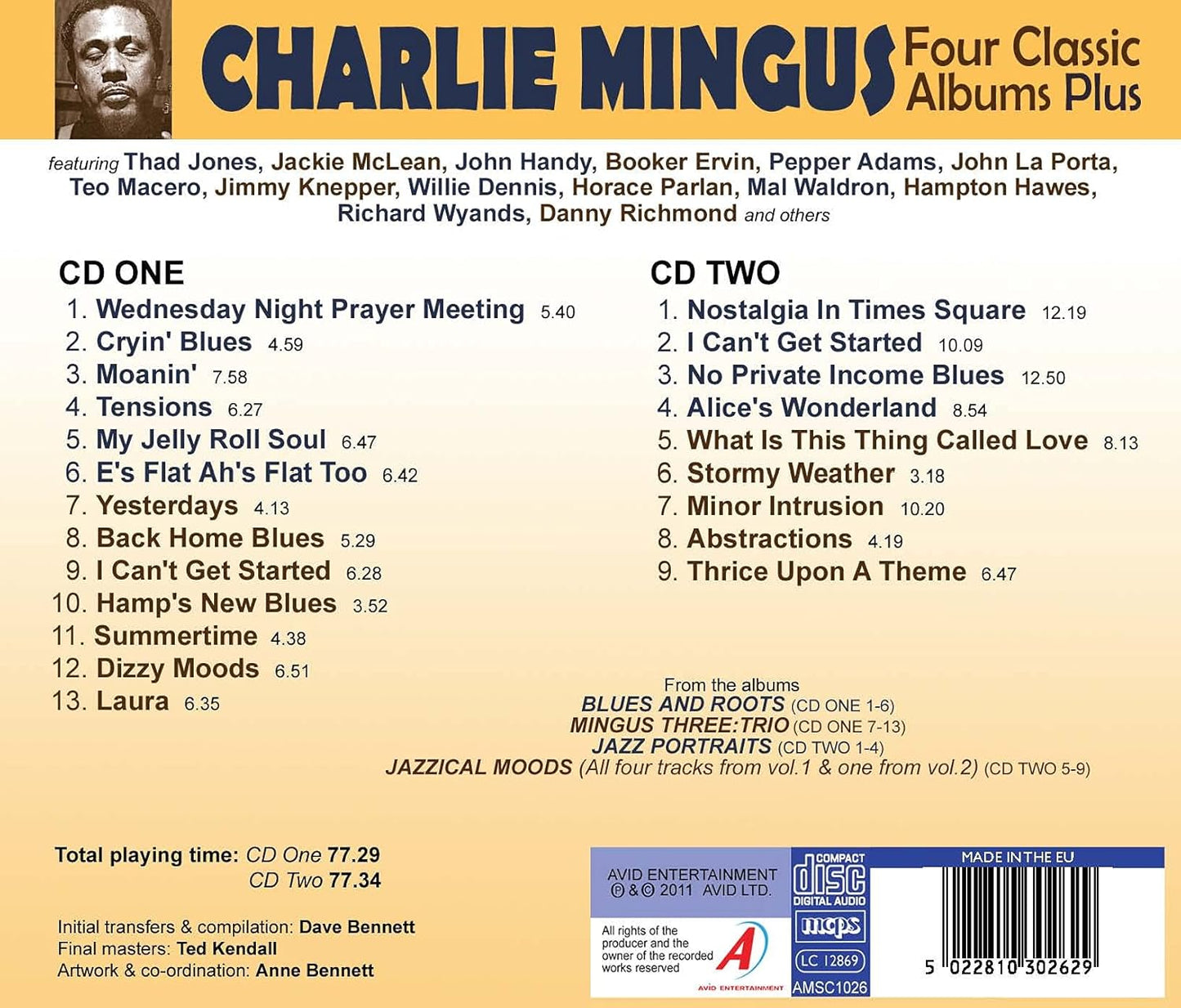 Charlie Mingus – Four Classic Albums Plus- 2 x CD ALBUM SET - NEW
