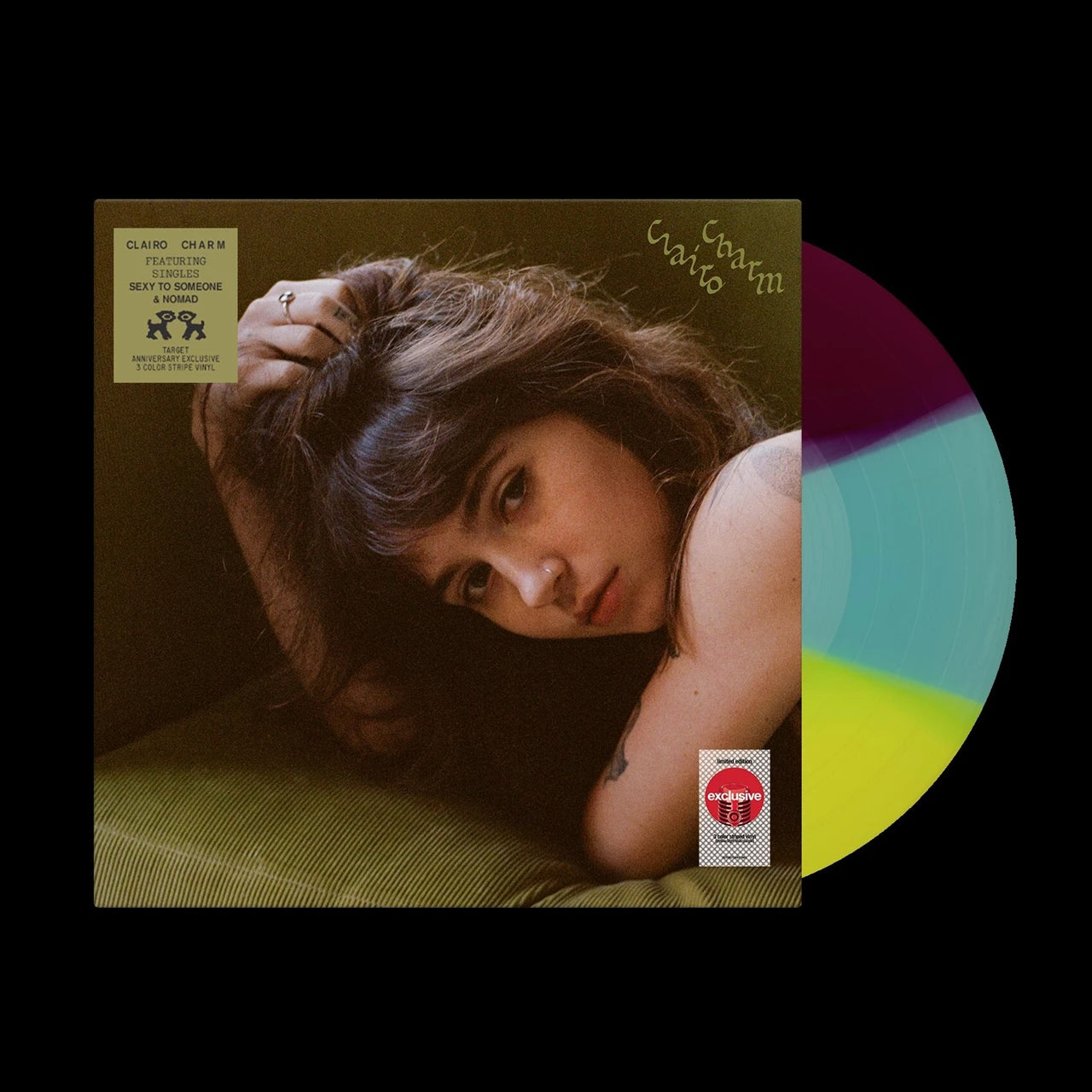 Clairo – Charm - LTD. EDITION Yellow, Light Blue & Purple Striped VINYL LP (NEW)