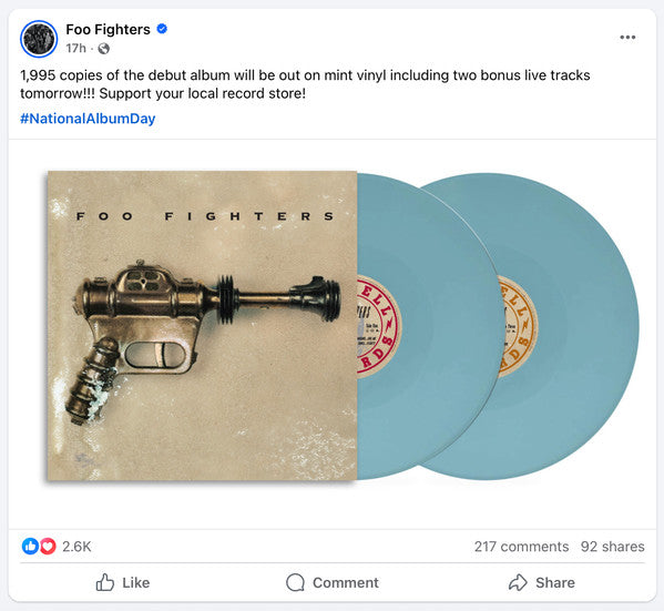 Foo Fighters – Foo Fighters - 2 x MINT GREEN COLOURED VINYL LP SET (NEW)