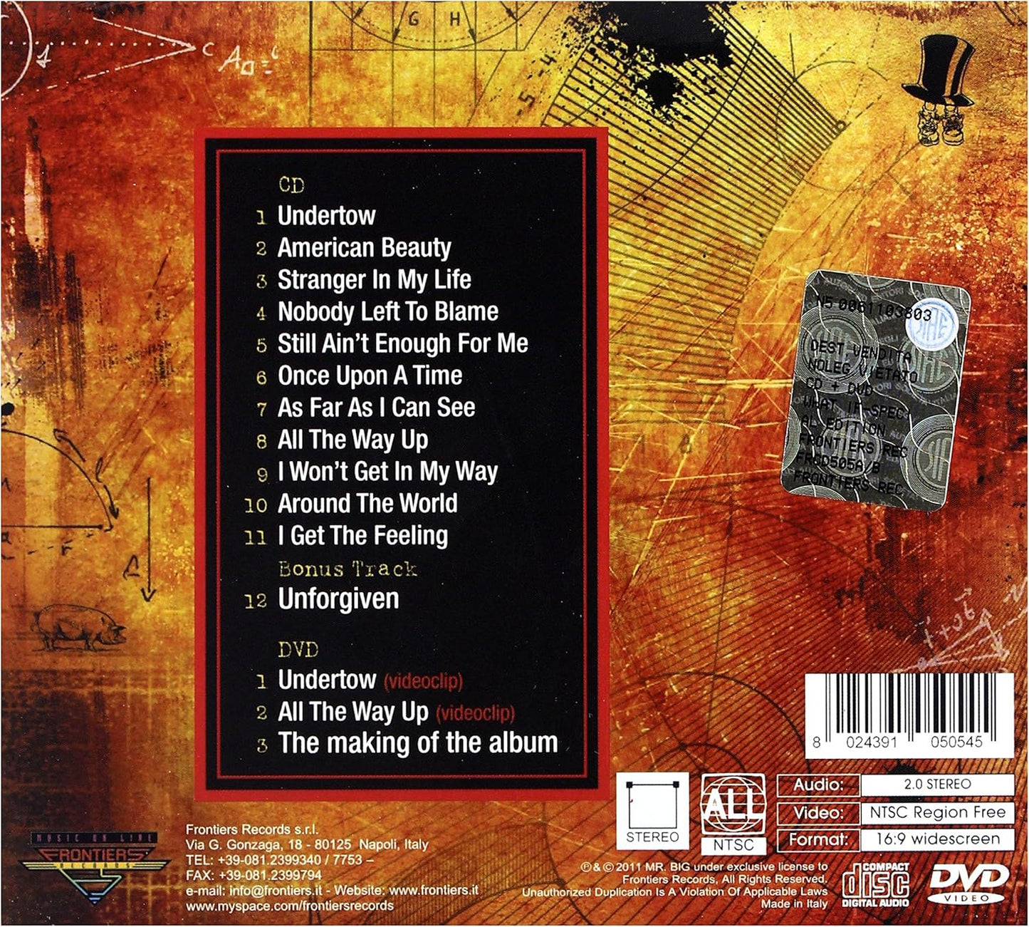 Mr. Big – What If... - CD ALBUM & DVD SET in FOLDOUT DIGIPAK (used)