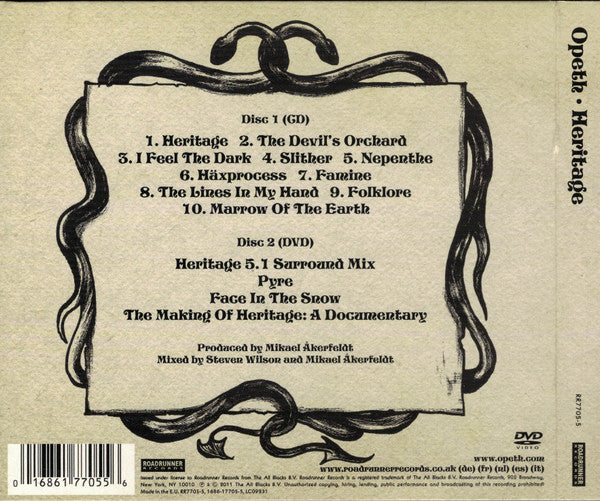 Opeth – Heritage - CD ALBUM & DVD SET - LENTICULAR Cover Limited Edition (used)