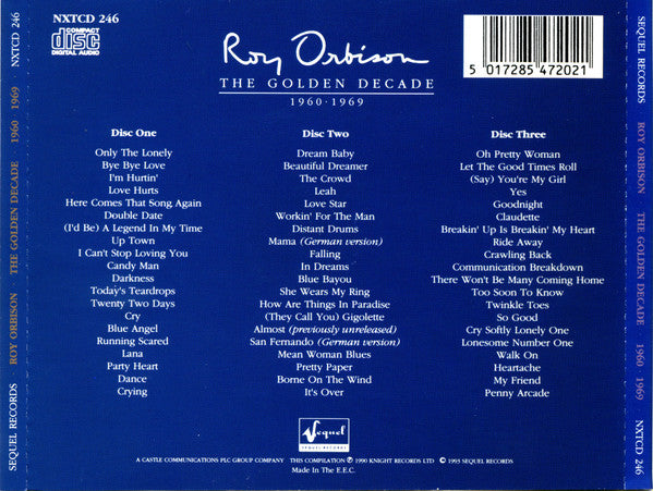 Roy Orbison – The Golden Decade 1960-1969 - 3 x CD ALBUM SET (used)