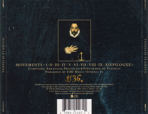 Vangelis – El Greco - CD ALBUM (used)