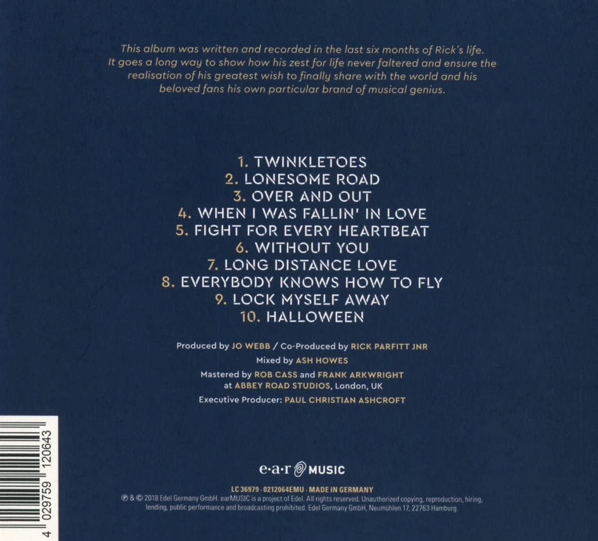 Rick Parfitt – Over And Out - CD ALBUM