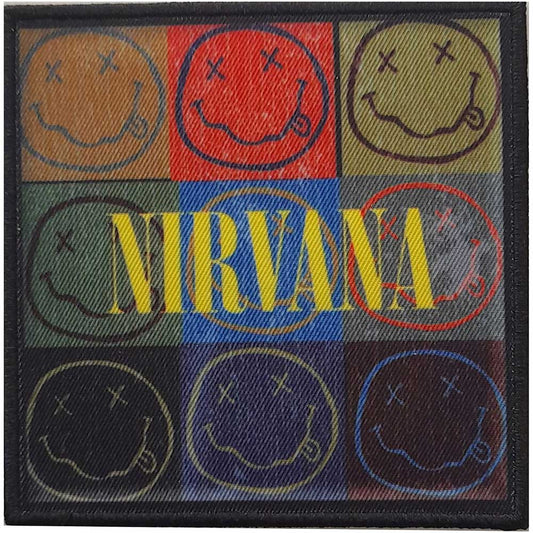 NIRVANA PATCH: DISTRESSED SMILEY BLOCKS