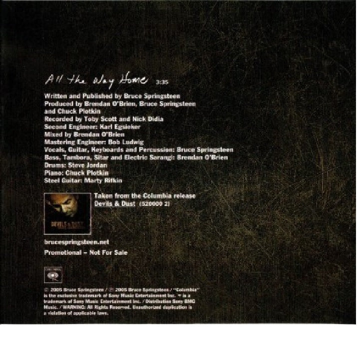 Bruce Springsteen - All The Way Home - PROMO ONLY CD SINGLE (used)