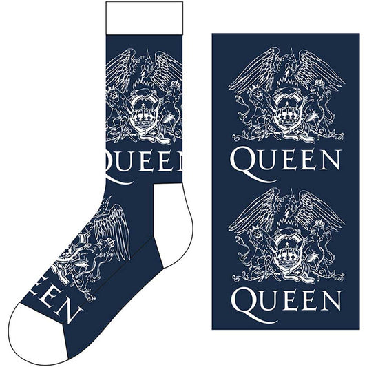 QUEEN ANKLE SOCKS: WHITE CRESTS