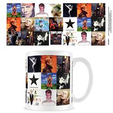 David Bowie: White Pod Mug (Albums Collage)