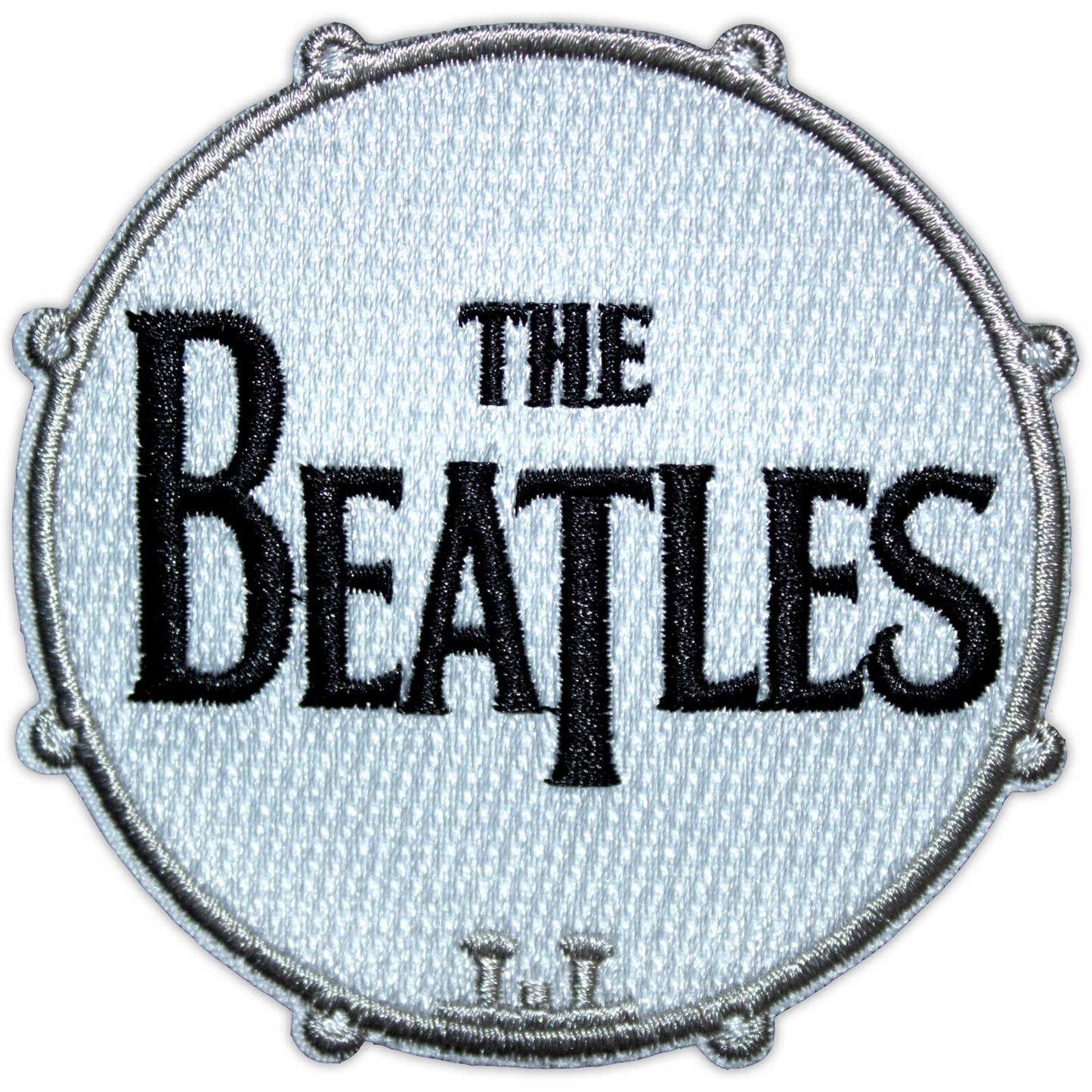 The Beatles Woven Patch: Drum Logo Large