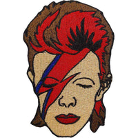 David Bowie Standard Woven Patch: Ziggy Face BOWPAT08