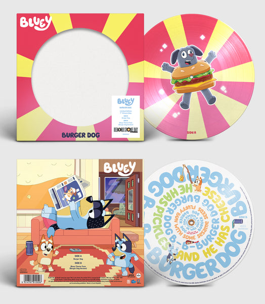 Bluey - Burger Dog / Bluey Theme Tune (Burger Dog Version) - 7" PICTURE DISC VINYL - NEW (RSD25)