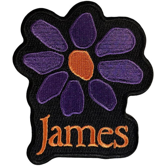 James Woven Patch: Orange Logo Purple Daisy