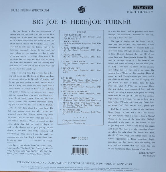 Big Joe Turner – Big Joe Is Here -  SILVER COLOURED VINYL 180 GRAM LP