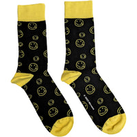 NIRVANA ANKLE SOCKS: OUTLINE HAPPY FACES  NIRVSCK04MB