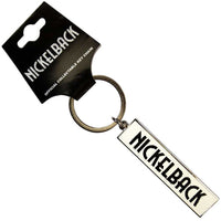 Nickelback Keychain: Black Logo White NKBKEY06