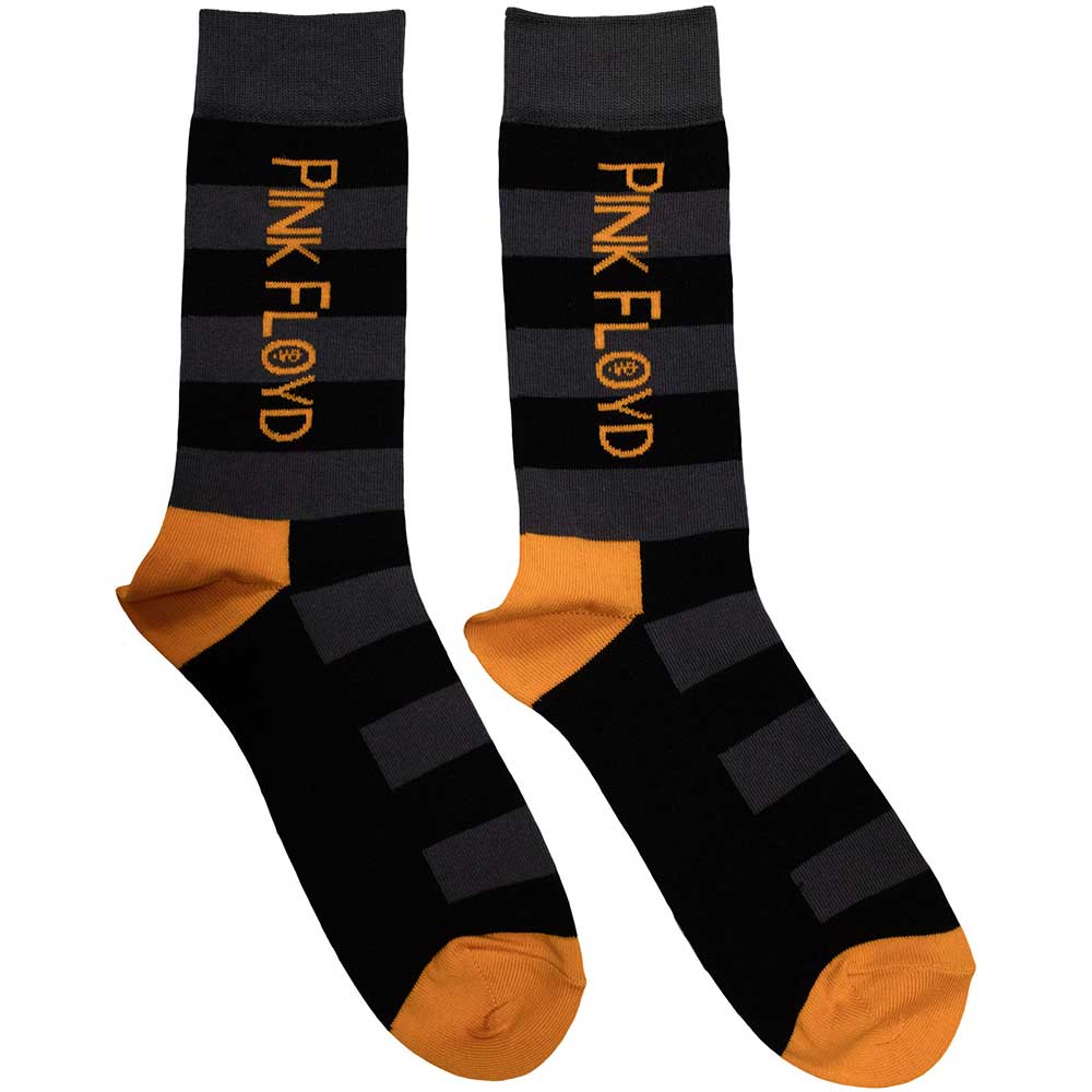 Pink Floyd Unisex Ankle Socks: Orange Logo (Black)