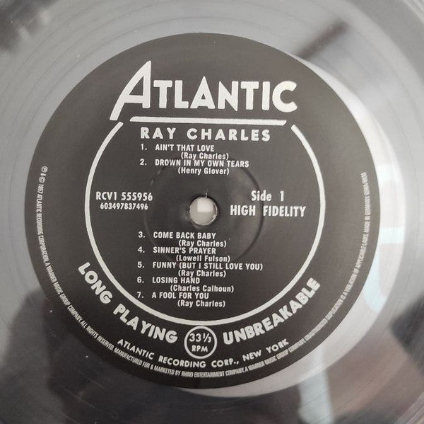 Ray Charles – Ray Charles - CLEAR COLOURED VINYL LP - NEW