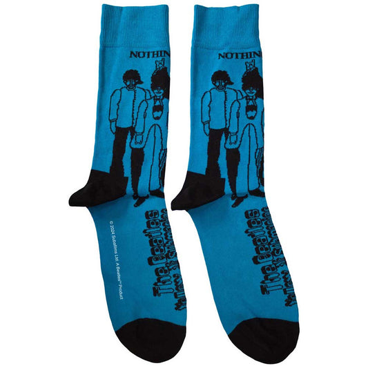 The Beatles Unisex Ankle Socks: Sub & Band Outlines (Blue)